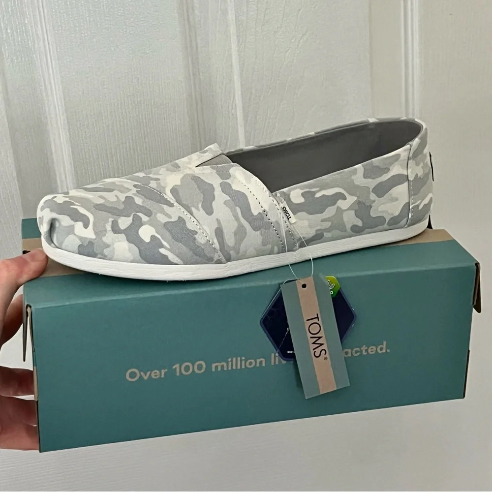 TOMS Alpargata Cloudbound Slip-on Shoes Women's US9 Glacier Grey Camo - Picture 3 of 6